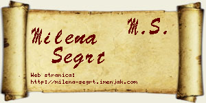 Milena Šegrt vizit kartica